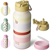 BOTTLE BOTTLE 32oz Insulated Water Bottle Stainless Steel Sport Water Bottle with Straw Dual-use Lid Design for Gym with Pill Box