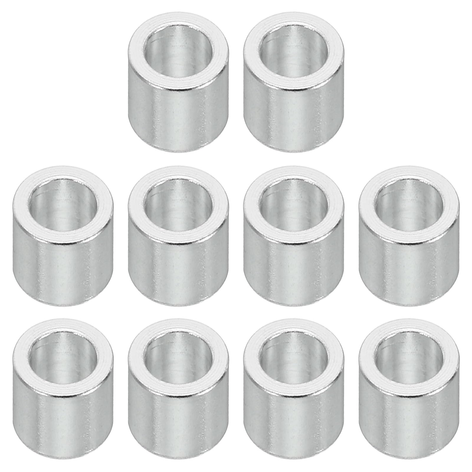 PATIKIL M5 Aluminum Spacers, 10 Pcs Metal Spacer Aluminum 5.2mm ID x 8mm OD x 6mm L Aluminum Spacer Screw Standoff Round for 1/5inch or M5 Screw Bolts
