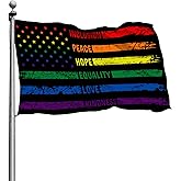 Hope Love Equality Inclusion Kindness Peace Flag 3x5 Ft Vivid Color And Uv Fade Resistant Decor Banner Flags For Outdoor Indoor