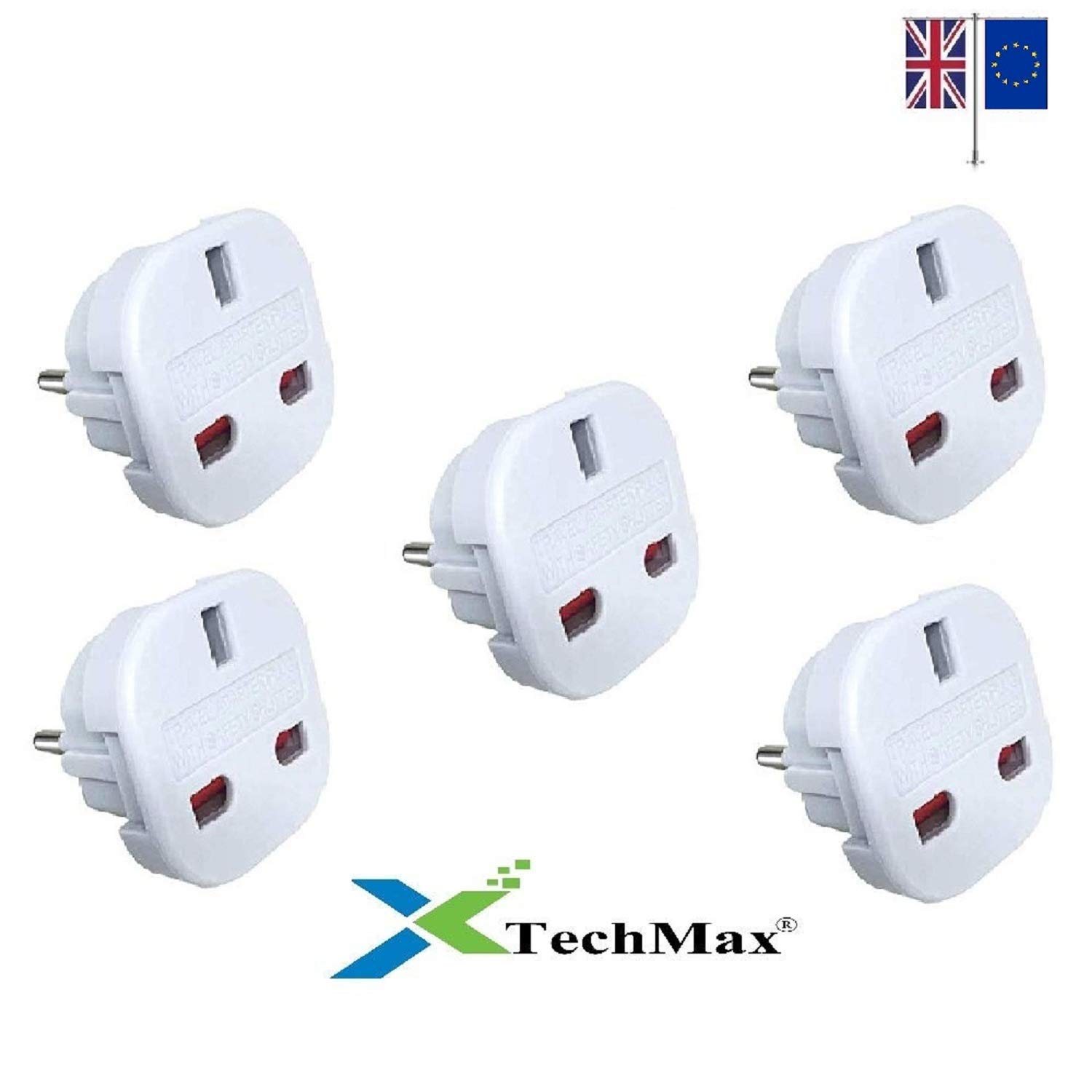 TechMax® UK to EU Europe European Travel Adapter 2 Pin Amazon.co.uk