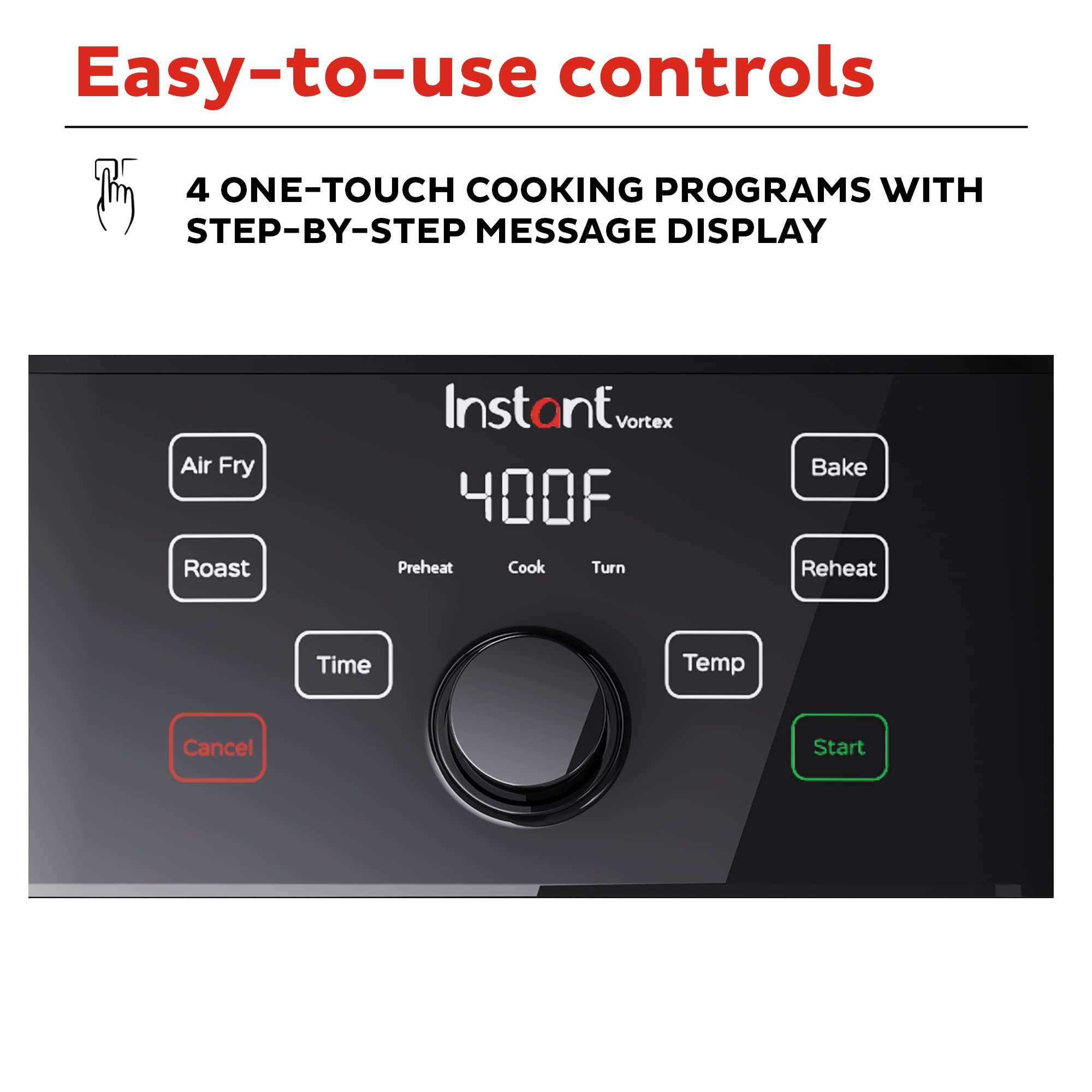 Freidora de aire Instant Pot Vortex 5.7QT con accesorios, programas de cocción inteligentes personalizados, funciones 4 en 1 que fríen, asan, hornean y recalientan, más de 100 recetas en la aplicación, de los creadores de Instant Pot, negra