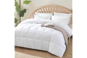 STWIENER 100% Viscose Made from Bamboo Comforter for Hot Sleepers- Breathable Cooling Silky Soft Duvet Insert King Size-with 8 Corner Tabs- All Season Comforter (102x90 Inches, White)