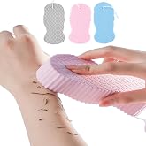 3 PCS Magic Exfoliating Bath Sponge, 3D Super Soft Exfoliating Bath Sponge | Remover Dead Skin, Adults Children &amp; Women, Reusable, Hangable, Skin Friendly for All Skin Types (Blue+Pink+Gray)