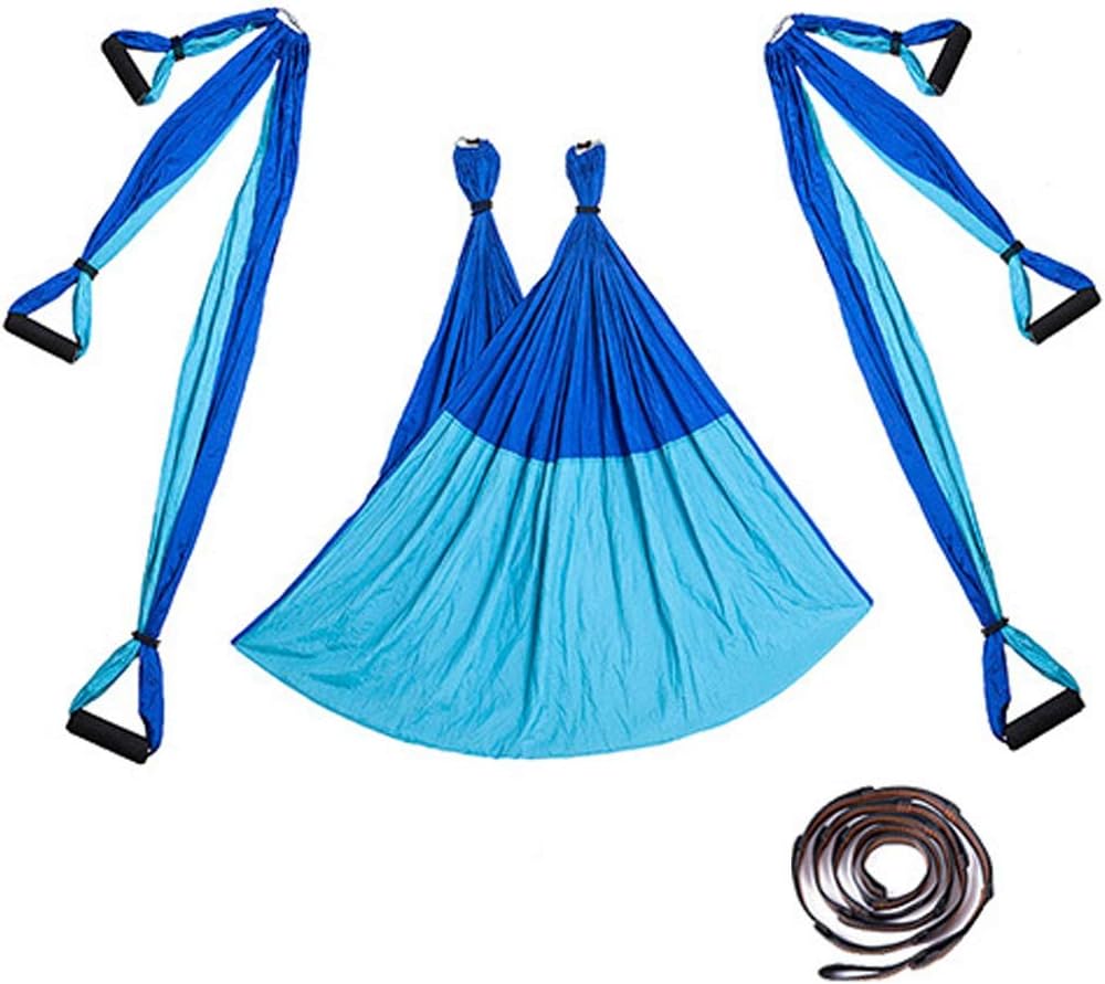 HONGNA Lady Aerial Yoga Hammock 6 Ring with Extension Strap Fitness Stretch Belt Parachute Cloth