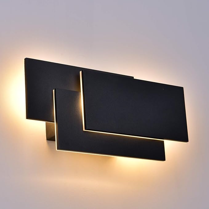 Beleuchtung Mobel Wohnen Wandlampe Schwarz Metall Eckig Up Down