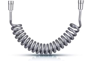 Bidet Spring Hose Flexible Shower Tube Anti-Twist & Stretchable Up to 3 Meters for Water Plumbing Toilet Bidet Sprayer (G1/2”