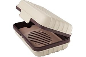 Quatish Bar Soap Holder Dish 1 Pack for Shower, Travel Soap Case with Lid for Gym, Camping Essentials, Hiking, Travel Size Toiletries, Portable, Leakproof, Brown