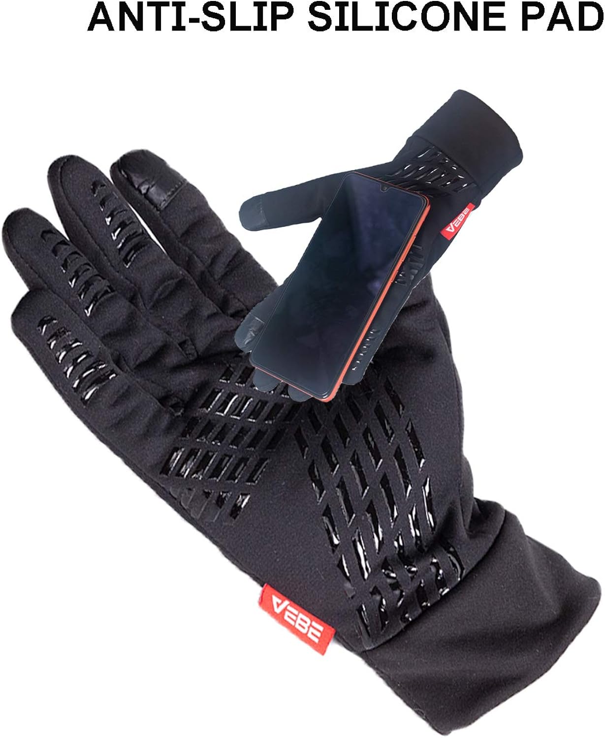 VEBE Lightweight Winter Gloves Touch Screen Cold Weather Running Gloves Waterproof & Windproof Driving Biking Cycling Workout Gloves for Men & Women : Clothing