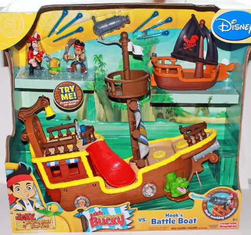 Disney Jake and the Neverland Pirates Gift Set - Jake's Musical Pirate Ship & Hook's Battle Boat with Figures