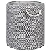 DII Woven Paper Storage Bin, Diamond Basketweave, Gray/White, Large