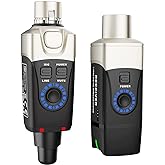 Xvive U3 Dynamic Microphone Wireless System with XLR Transmitter &amp; Receiver | 2.4GHz Wireless, 5ms Latency, 100ft Range, 5H Battery Life, 6 Channels, Plug &amp; Play for Dynamic Mic, Audio Mixer &amp; PA Systems
