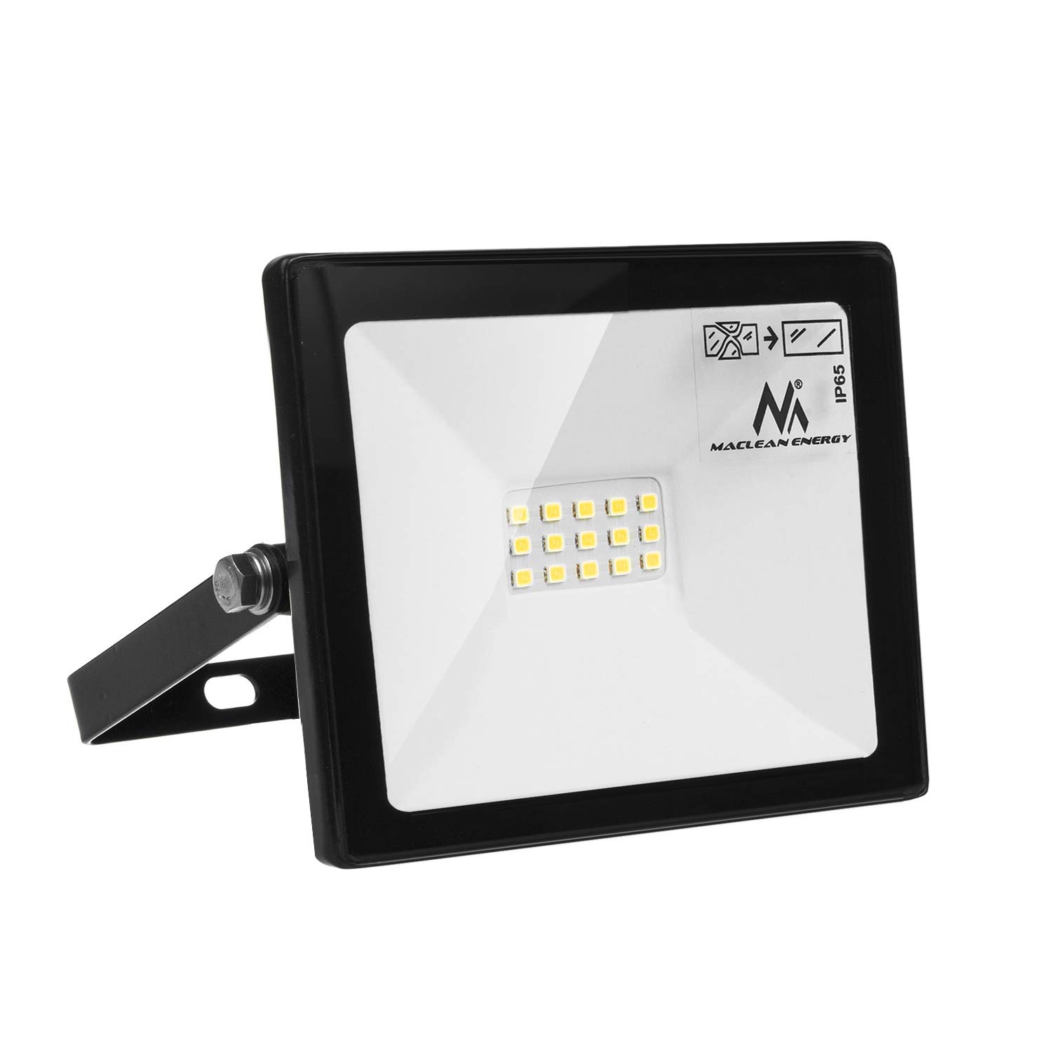 Maclean MCE510 CW LED Floodlight Spotlight LED IP65 Waterproof Headlight Outdoor Lighting Light Slim (Cold White 6000K, 10W)