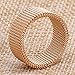 18K-rose-gold-stainless-steel Circle Woven Mesh Rings For Women Men Jewelry Wedding Rings Size 6 to 10