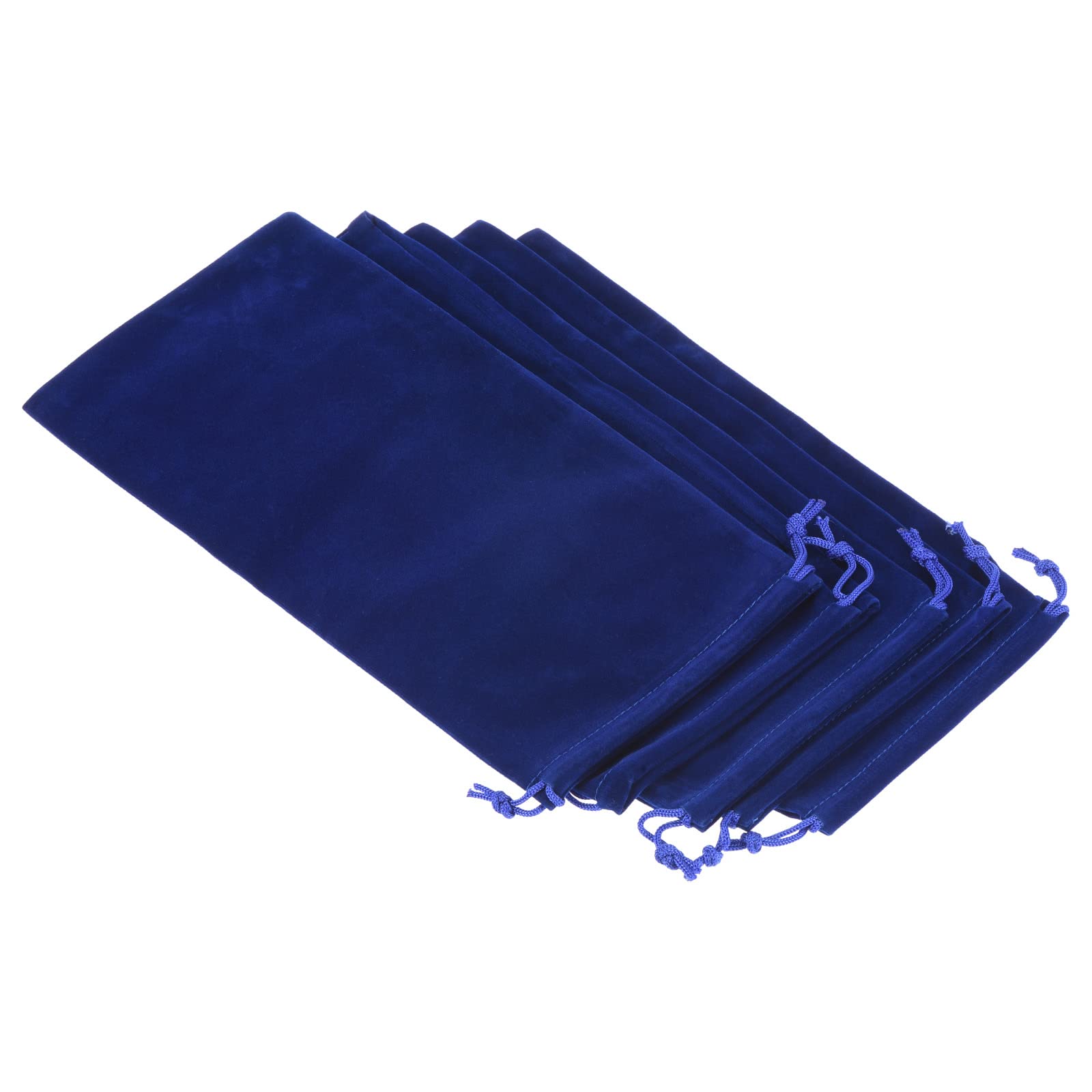 PATIKIL 30x15cm Microfiber Pouch, 5Pcs Soft Storage Drawstring Gift Bag for Glasses Wedding, Dark Blue — image 1