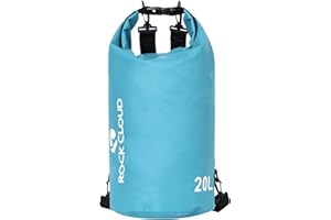 ROCK CLOUD Dry Bag Waterproof 20L Dry Sack for Kayaking Rafting Boating Beach Surfing Swimming Canoe Camping Hiking Fishing Ski, Lake Blue