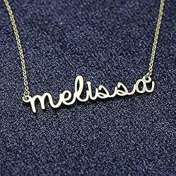 Awegift Personalized Name Necklace 18K Gold Plated