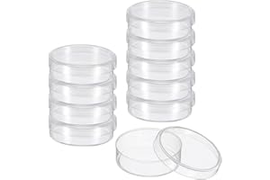 PATIKIL 35mm Plastic Petri Dishes with Lid, 10 Pcs Petri Plates Tissue Culture Plate for Lab Science Experiment, Clear