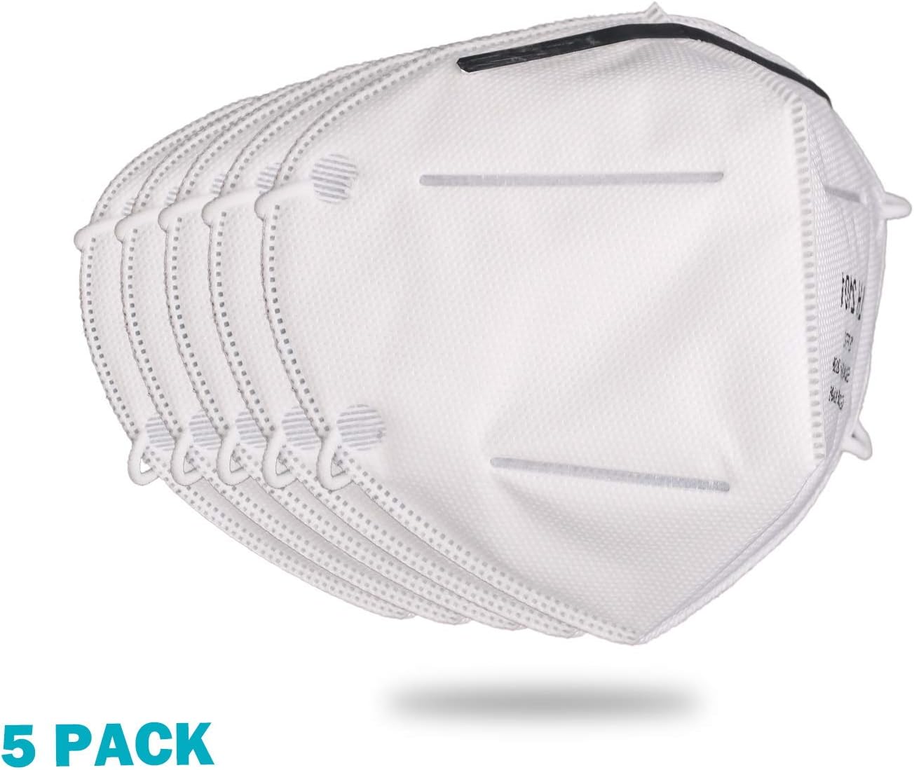 Dochem 5 Packs Men Women Adult Costume Reusable Cotton Cloth Mask for Face Protection from Dust Pollen Breathing Masks
