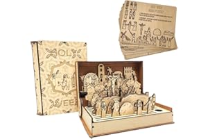 Uhive Family Easter Holy Week Gift Teaching Aid, Family DIY Easter Resurrection Scene Decor Book Kit, Unique Wooden Handmade Heirloom Story Display, Holy Week Keepsake Gift for Family (1pc)