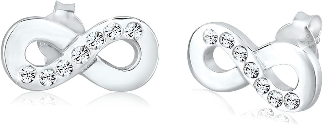 Elli Women's 925 Sterling Silver Swarovski Crystals Infinity Earrings