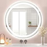 Led Bathroom Mirror with Lights, Anti-Fog & Tri-Color Lighting - Wall Mounted Shaving Mirror with Touch Sensor, Waterproof Sm