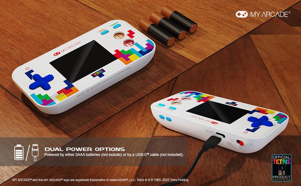 My Arcade Tetris Gamer V: Puzzle Games, Officially Licensed Portable Handheld Game with 201 Games, 2.5