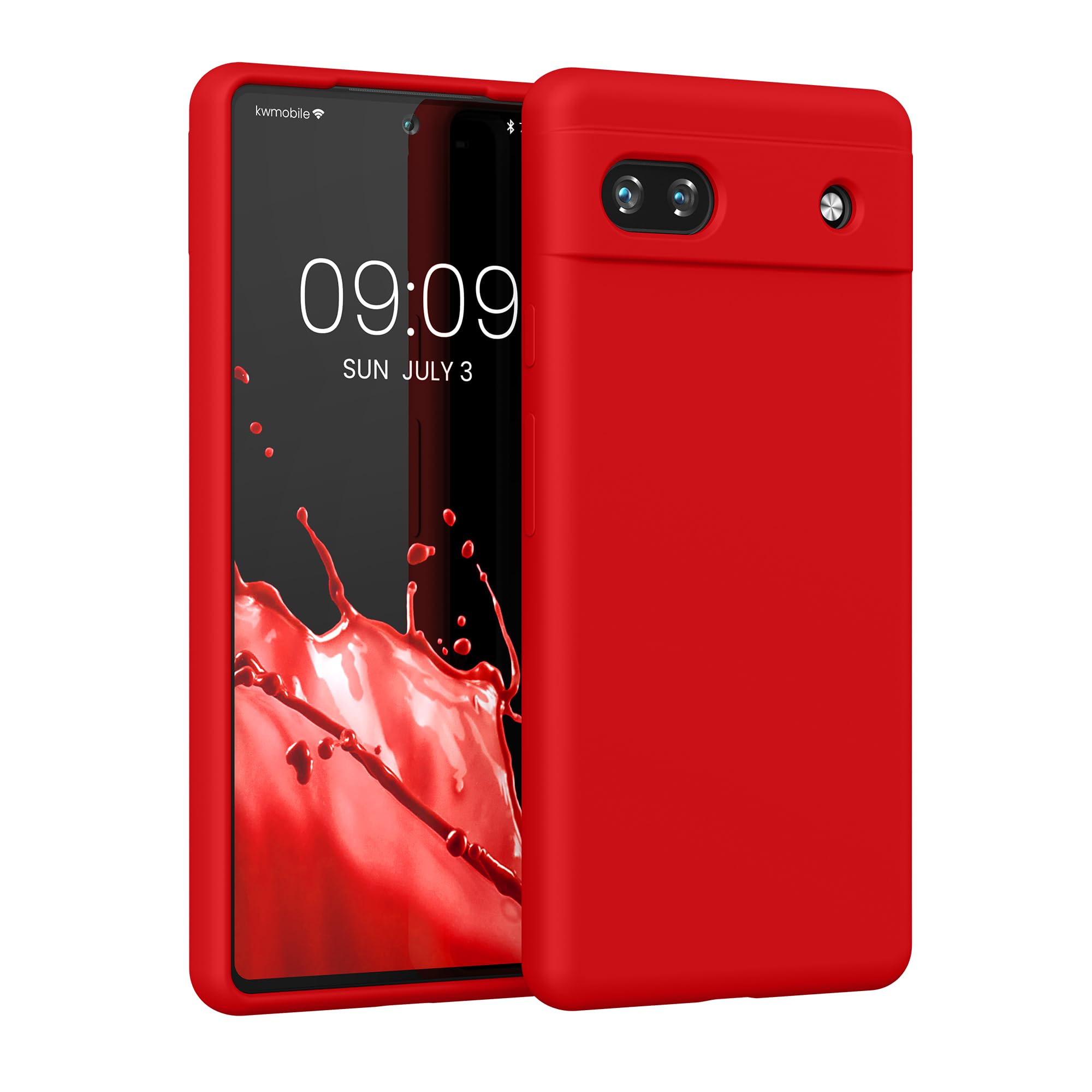 kwmobile Case Compatible with Google Pixel 6a Case - TPU Silicone Phone Cover with Soft Finish - Red — image 1
