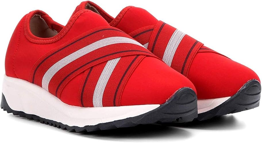 tenis sem cadarço vermelho