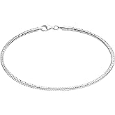 Savlano 925 Sterling Silver Solid Italian Round Diamond Cut Snake Chain Bracelet/Anklet For Women & Men - Made in Italy Comes Gift Box