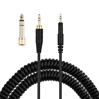 Amazon Com Ath M50x Cable Coiled Aux Cord Replacement For Audio Technica Ath M40x Ath M70x Headphone With 1 4 Inch Adapter 4ft To 10ft Industrial Scientific