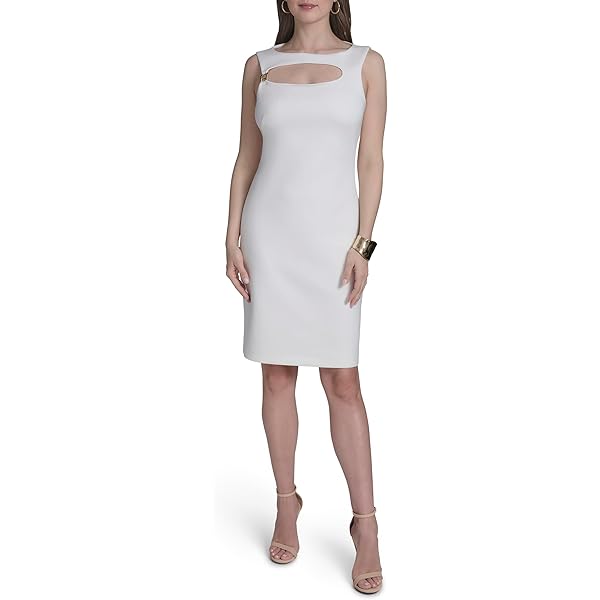Amazon.com: HALSTON Heritage Women's Sleeveless Asymmetrical Neck Linen  Dress Dress, Chalk, 2 : Clothing, Shoes & Jewelry