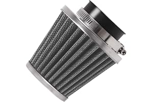Evermotor 34mm 35mm 36mm Universal Double Layer Steel Air Filter for Motorcycle Scooter ATV Moped Black