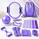 Schibs Pilates Ring Set for Women, 12 Inch Pilates Circle with Ball, Resistance Bands, Pilates Socks &amp; Home Workout Accessories, Pilates Equipment Kit for Fitness, Studio &amp; Travel