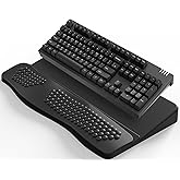 JIKIOU Keyboard Stand with Wrist Rest, Computer Keyboard Stand Pad with Non-Slip Base, Comfy Ergonomic Keyboard Riser Holder for Gaming Office Home 17.13x9.5 in Black