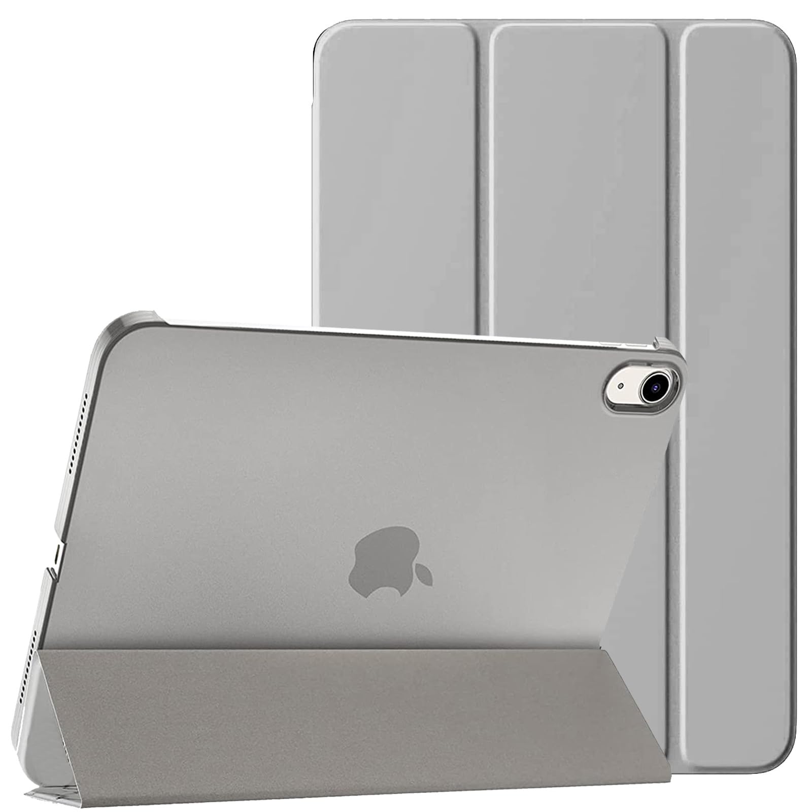 PROTech Case for iPad 10th Generation Case 2022, Slim Stand Cover for iPad 10th Gen 10.9 inch, Support Touch ID, Auto Wake/Sleep Smart Shell with Translucent Back (Grey)