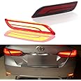 GTINTHEBOX 3D Optic LED Rear Bumper Reflectors Brake Tail Lights and Sequential Turn Signal Lamps for 2018 2019 2020 2021 2022 2023 2024 Toyota Camry - Red Lens