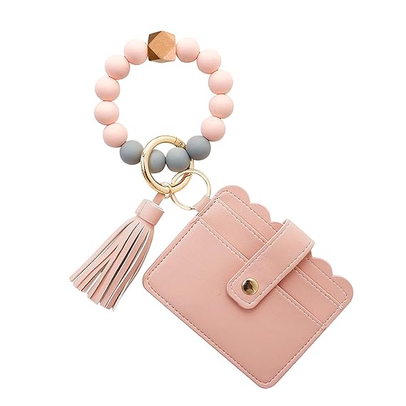 Wristlet Keychain Bracelet Wallet，Silicone Tassel Keyring Amazon.in