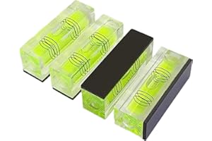 YMGBHNKJLS 4Pcs Magnetic High Precision Small Level Bubble 52x15x20mm Three Line Horizontal Level Mini Square Bubble Spirit Levels for Picture Hanging