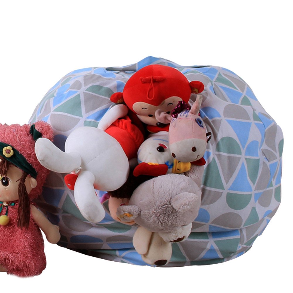 Digood Stuffed Animal Storage Bean Bag Chair for Kids | 55" Extra Large Beanbag Cover for Child (B)