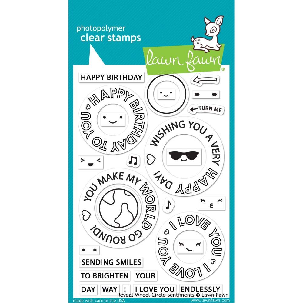 Lawn Fawn Reveal Wheel Circle Sentiments 4"x6" Clear Stamp Set (LF2225)