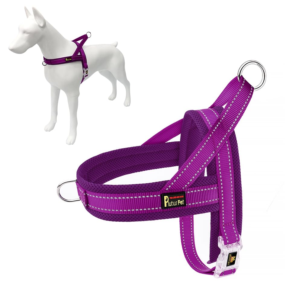 Photo 1 of Plutus Pet No Pull Dog Harness with Breathable Mesh Padded, Adjustable Reflective Escape Proof Dog Harness, Quick Fit Dog Vest Harness for Small Medium Large Dogs(S, Purple)