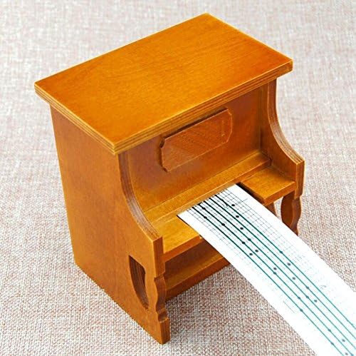 XQXRetro Wood Hand crank Paper tape Music Vertical Piano Music box Music box Creative Gifts