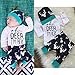 Newest Newborn Baby Kids Boys Girls Deer T-Shirt Tops+Pants Outfits Sets (12-18 Months, White&Dark Blue)
