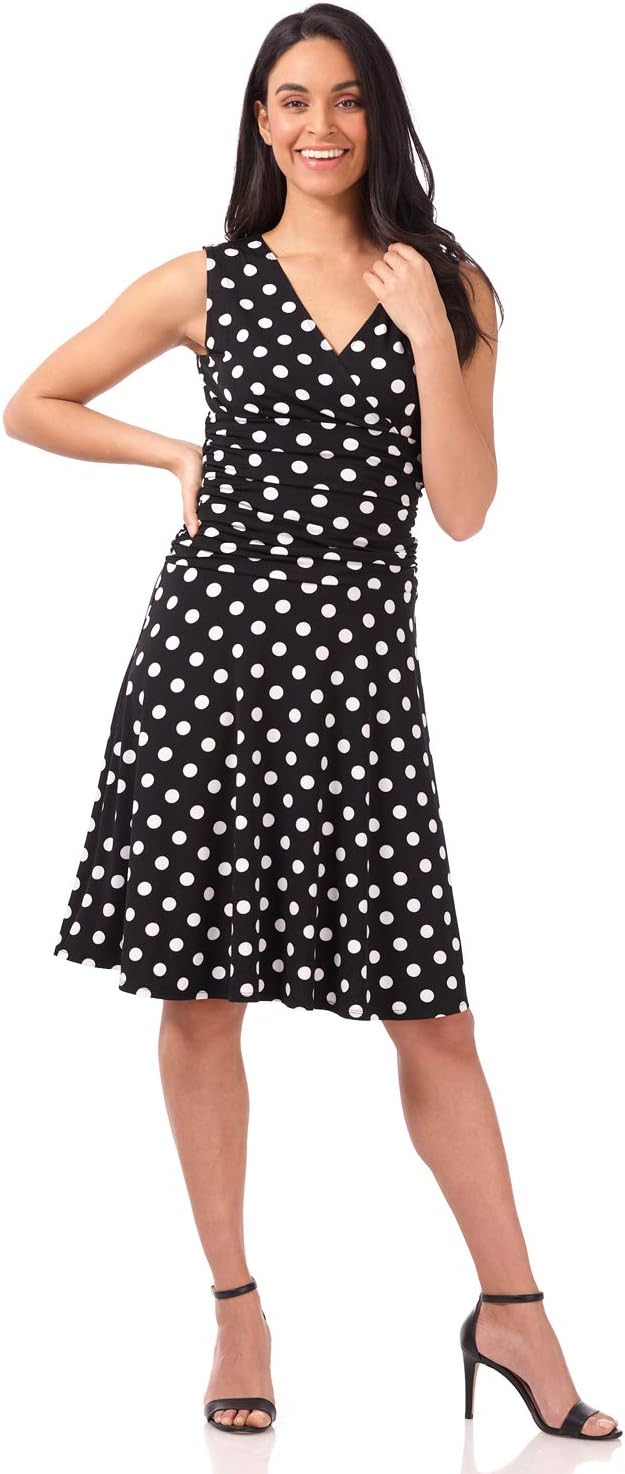 Rekucci Women's Slimming Sleeveless Fit-and-Flare Tummy Control Dress
