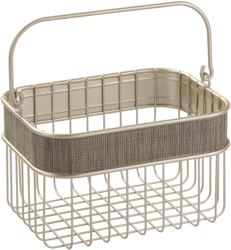 iDesign Twillo Wire Storage Basket for Bathroom Vanity Pearl