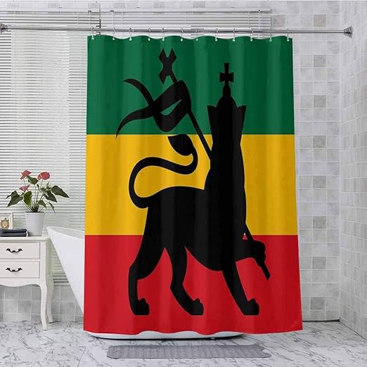 Aishare Store - Cortina de ducha con ganchos, diseño de bandera