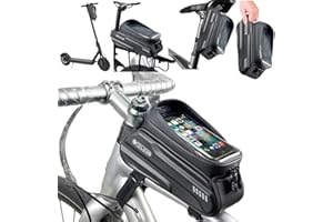 MTSBDM Hard Shell Bike Phone Mount Bag – Waterproof Front Frame Top Tube Bag with TPU Touch Screen, EVA Hard Shell, Bicycle H