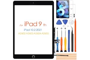 ARSSLY for iPad 9 2021 Screen Replacement, Touch Screen for iPad 9th Gen 10.2 inch A2602 A2603 A2604 A2605 Digiziter Touchscreen Glass Panel with Home Button & Repair Tools (Not LCD)
