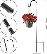 Dproptel 4 Pack Adjustable Shepherd Crook Hooks 120cm Garden Stake view 2