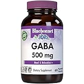 BlueBonnet Nutrition GABA 500mg, for Stress Relief*, Supports Relaxation*, Kosher, Vegan, Gluten-Free, Soy-Free, Non-GMO, 60 Vegetable Capsules, 60 Servings